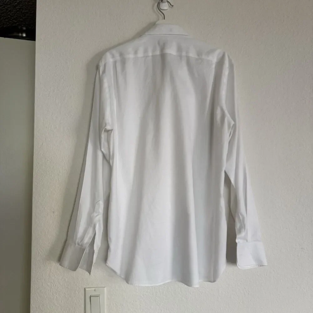 Thompson J. Crew Wrinkle Free Sz L 16-16.5 White 100% Cotton Long Sleeve Shirt